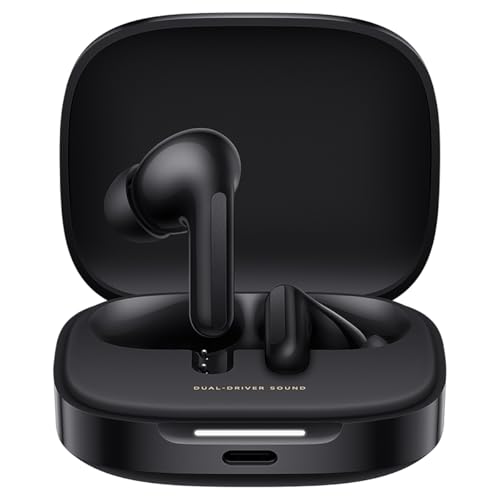 Xiaomi Redmi Buds 6 - Auriculares inalámbrico, cancelación de Ruido, Ligero, 10 Horas de autonomía y 42 Horas con el Estuche de Carga, Bluetooth, Negro (Versión ES)